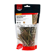 Load image into Gallery viewer, TIMCO Solo Countersunk Gold Woodscrews - 5.0 x 100 TIMbag OF 90 - 50100CHYB