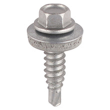 Load image into Gallery viewer, TIMCO Sheet Steel Stitching Screws Exterior Silver with EPDM Washer - 6.3 x 25 Box OF 100 - S25W16B