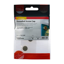 Load image into Gallery viewer, TIMCO Threaded Screw Caps Solid Brass Satin Brass - 12mm TIMpac OF 4 - TSC12SBP