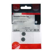 Load image into Gallery viewer, TIMCO Threaded Screw Caps Solid Brass Satin Chrome - 12mm TIMpac OF 4 - TSC12SCP