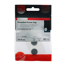 Load image into Gallery viewer, TIMCO Threaded Screw Caps Solid Brass Satin Chrome - 16mm TIMpac OF 4 - TSC16SCP