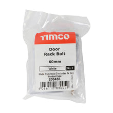 Load image into Gallery viewer, TIMCO Door Rack Bolts White - 60mm | Pack of 2