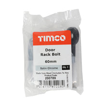 Load image into Gallery viewer, TIMCO Door Rack Bolts Satin Chrome - 60mm | Pack of 2