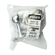 Load image into Gallery viewer, TIMCO End Bracket For Round Tube Polished Chrome - 25mm | Pack of 2