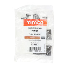 Load image into Gallery viewer, TIMCO Solid Drawn Brass Hinges Bronze - 38 x 22 | Pack of 2