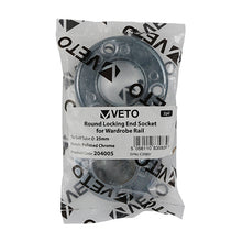 Load image into Gallery viewer, TIMCO Locking End Socket For Round Tube Polished Chrome - 25mm | Pack of 2