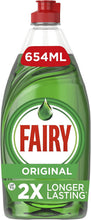 Load image into Gallery viewer, Fairy Original Washing Up Liquid Green with Lift Action, 654ml