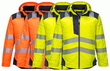 Load image into Gallery viewer, Portwest T400 PW3 Hi Vis Winter Jacket Waterproof Reflective Safety Work Coat