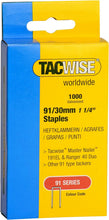 Load image into Gallery viewer, Tacwise 91/30mm Divergent Point Narrow Crown Staples, 0286, 91 Series Staples Pack of 1000