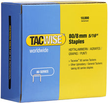 Load image into Gallery viewer, Tacwise 80/8mm Staple Galvanised, 0382, 80 Series Staples, Pack of 10,000