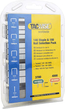 Load image into Gallery viewer, Tacwise 53 Staple & 180 Nail Selection Pack, 1627, 53 Series Staples/180 Series Nails, pack of 7,700