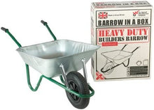 Load image into Gallery viewer, Walsall Wheelbarrows 85 Ltr Galvanized Wheelbarrow in a Box - Pneumatic Wheel