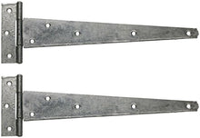 Load image into Gallery viewer, Perry 1 Pair Medium Tee Hinge Bright Zinc Plated / Black for gates shed doors
