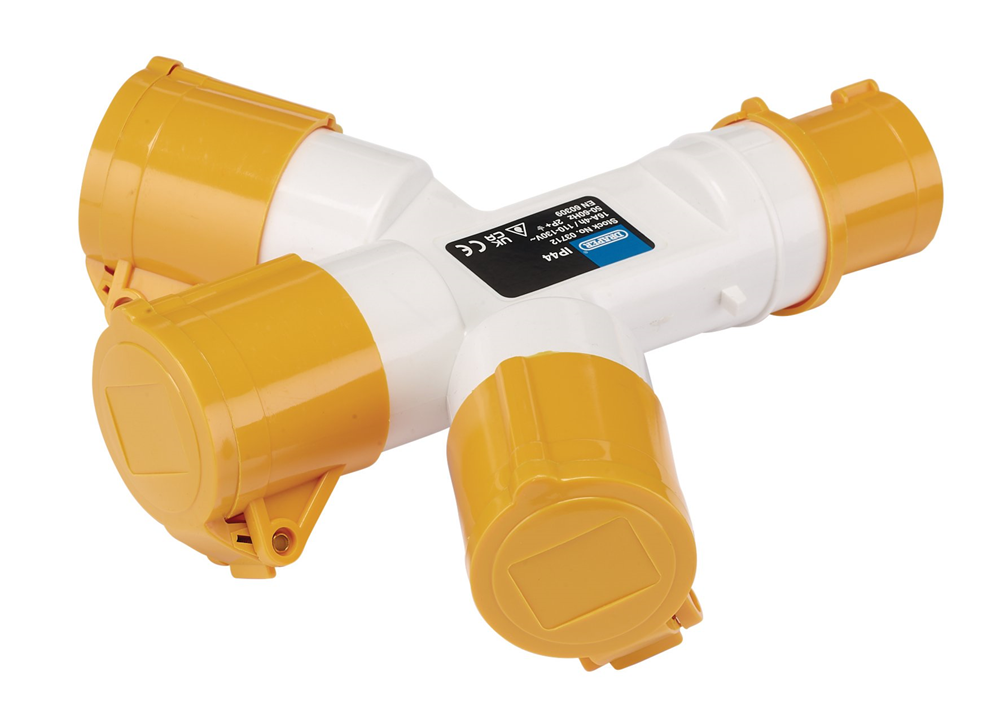 Draper 110V 3 WAY SPLITTER 16A 03712 110V 3-Way Splitter, 16A