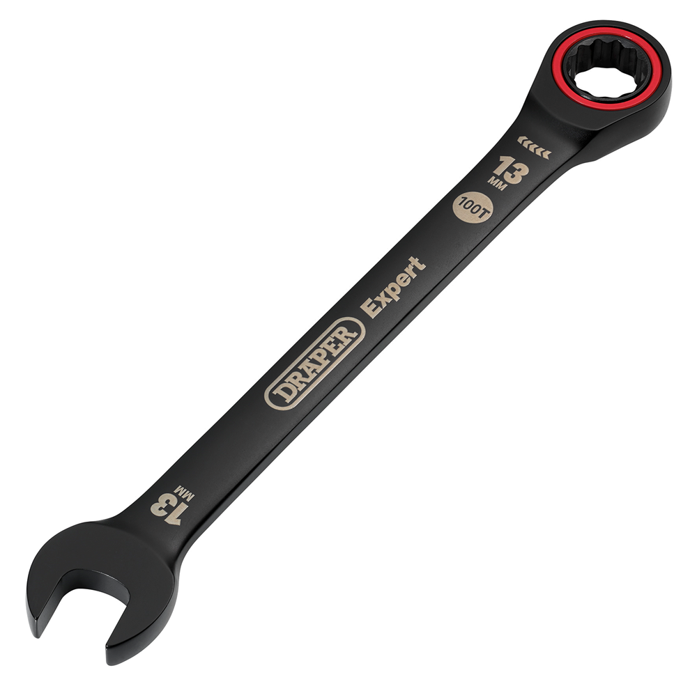 Draper 13.0MM RATCHETING SPANNER 03884 HI-TORQÂ® Metric Ratchet Combination Spanners, Black