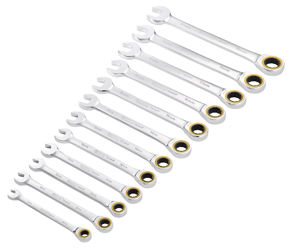 Draper 12PC RATCHETING SPANNER SET 03897 HI-TORQÂ® Metric Ratchet Combination Spanner Set (12 Piece)