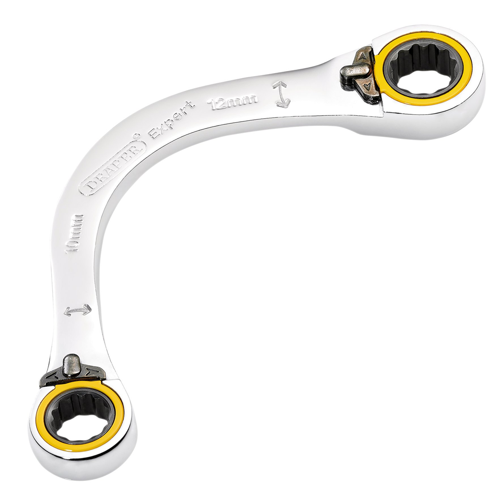 Draper 10X12MM HALF MOON RATCHET SPAN 03933 HI-TORQÂ® Double Ring Ratchet Half Moon Spanners