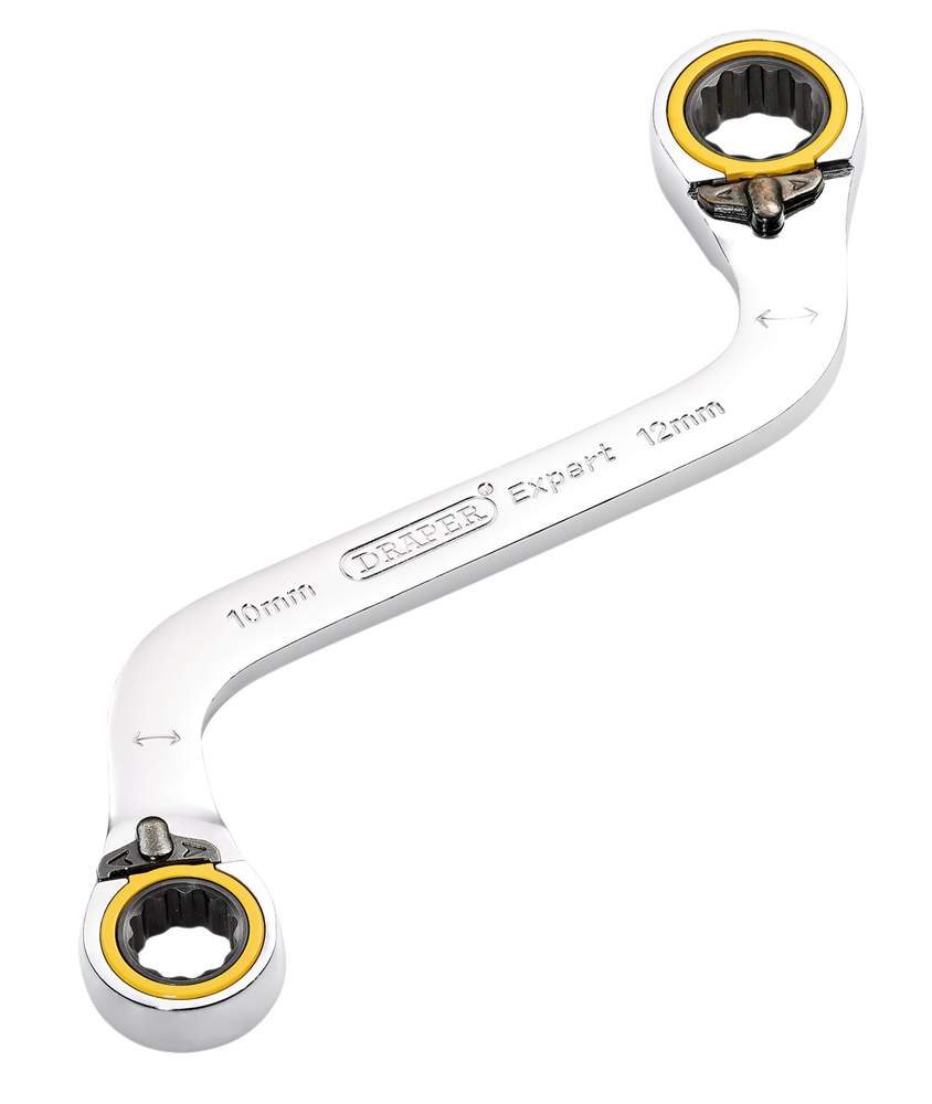 Draper 10X12MM S RATCHET SPAN 03942 HI-TORQÂ® Double Ring Ratchet S-Shape Spanners