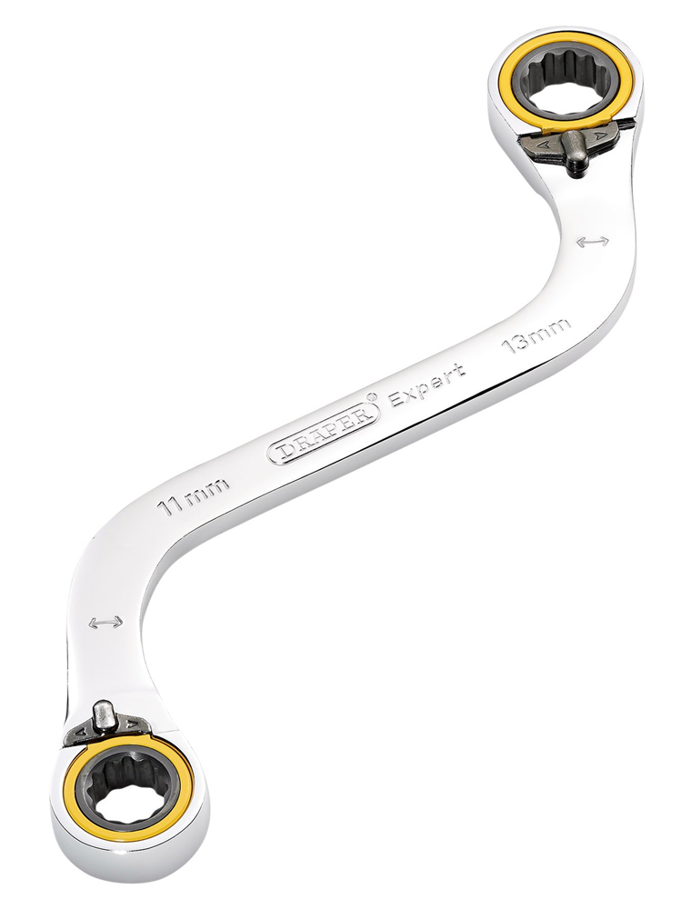 Draper 11X13MM S RATCHET SPAN 03943 HI-TORQÂ® Double Ring Ratchet S-Shape Spanners