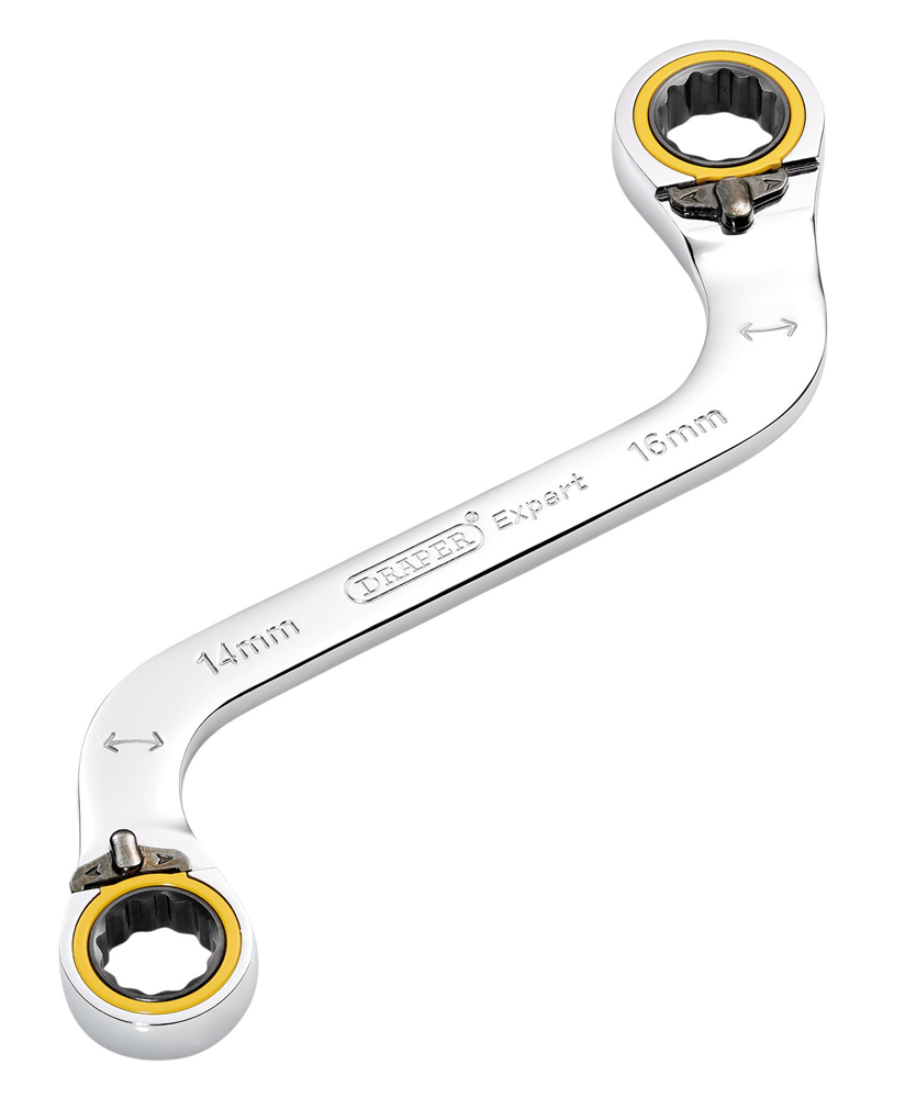 Draper 14X16MM S RATCHET SPAN 03944 HI-TORQÂ® Double Ring Ratchet S-Shape Spanners