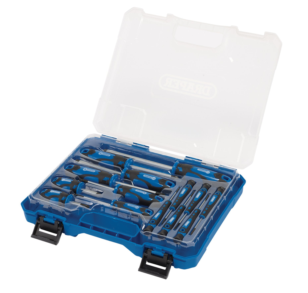 Draper 14PC S.DRIVER SET+CASE BLUE 03984 Screwdriver Sets with Case (14 Piece)