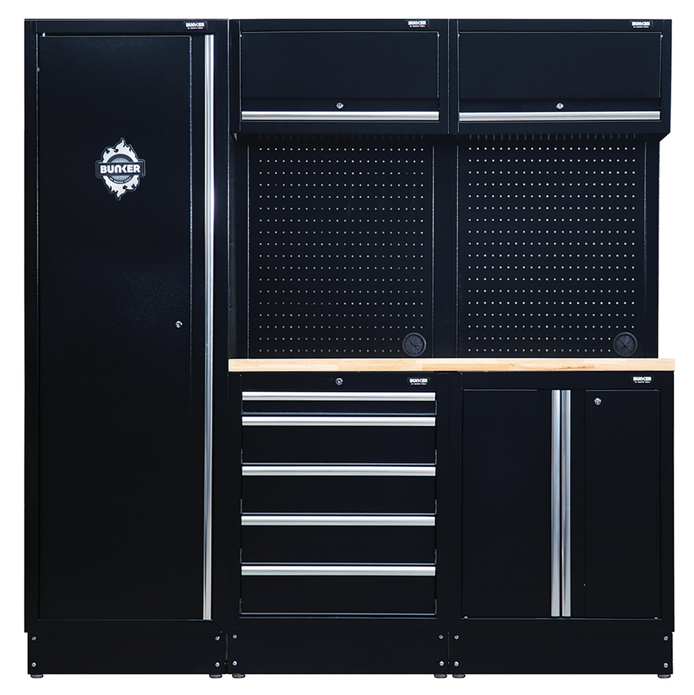 Draper 11PC COMBO WITH WTOP 04488 BUNKERÂ® Modular Storage Combo with Hardwood Worktop (11 Piece)