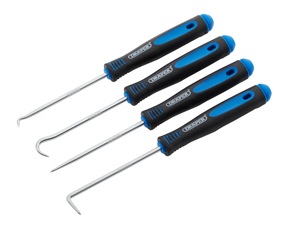 Draper 4 PC MINI PICK AND HOOK SET 09042 Mini Hook and Pick Set, 165mm (4 Piece)