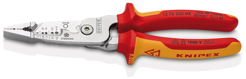 Draper KNIPEX WIRESTRIPPER METRIC 13192 13192 13 76 200 ME Wire Stripper metric version insulated with multi-component grips, VDE-tested chrome-plated 200mm