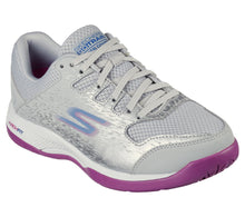 Load image into Gallery viewer, Skechers Viper Court Pickleball Womens Shoe | Grey/Purple | All Sizes

