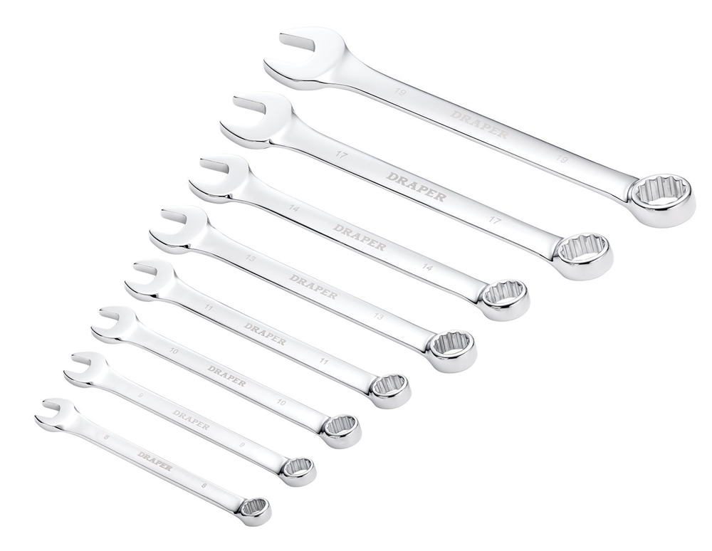Draper 8PC.COMB SPANNER SET 8-19MM 17981 17981 HI-TORQÂ® Metric Combination Spanner Set (8 Piece)