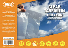 Load image into Gallery viewer, Yuzet Clear Heavy Duty Reinforced Waterproof Tarpaulin Cover Ground Sheet Stall
