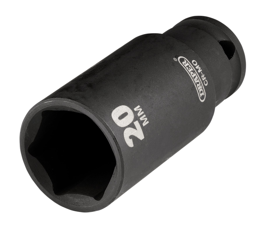 Draper 20MM IMPACT DEEP SOCKET 3/8DR Metric Deep Impact Sockets, 3/8