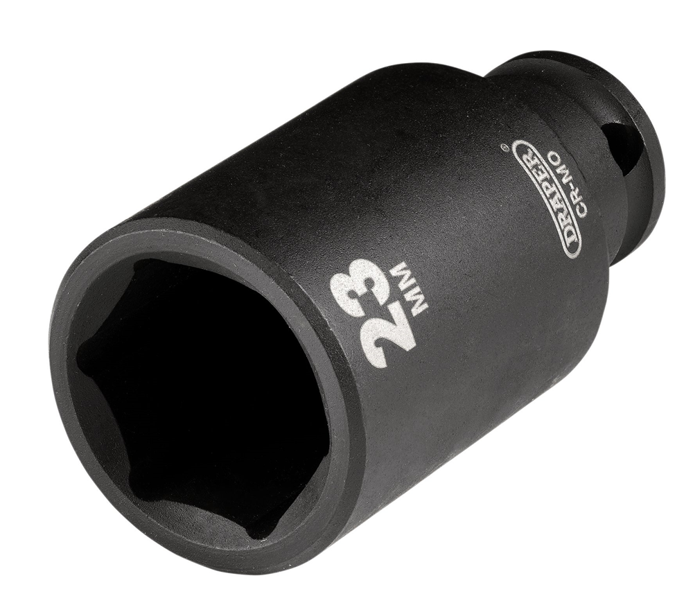 Draper 23MM IMPACT DEEP SOCKET 3/8DR Metric Deep Impact Sockets, 3/8