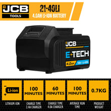 Load image into Gallery viewer, JCB 18V 4.0ah Li-ion Battery
