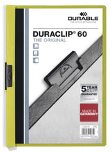 Load image into Gallery viewer, Durable DURACLIP 60 Sheet Document Metal Clip File Folder | 25 Pack | A4
