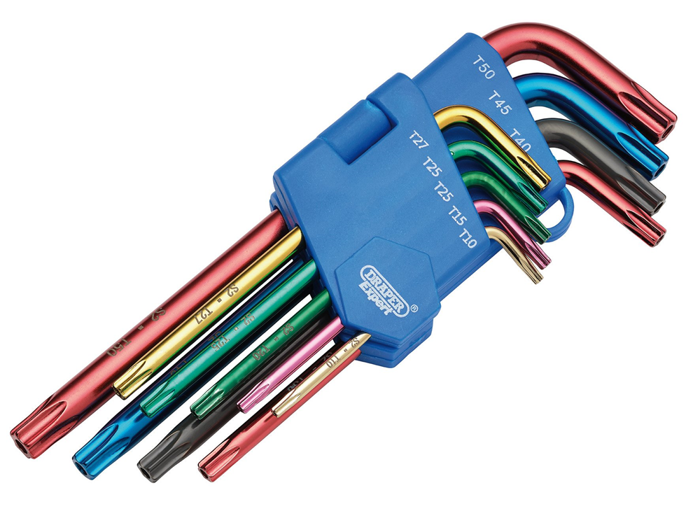 Draper TX-STAR KEY SET 9 PC COLOURED Security Coloured Hex. Key Set (9 Piece)