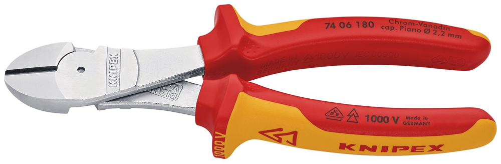 Draper HD HI-LEVERAGE CUTTER VDE180MM 26784 26784 VDE Insulated High Leverage Diagonal Cutters