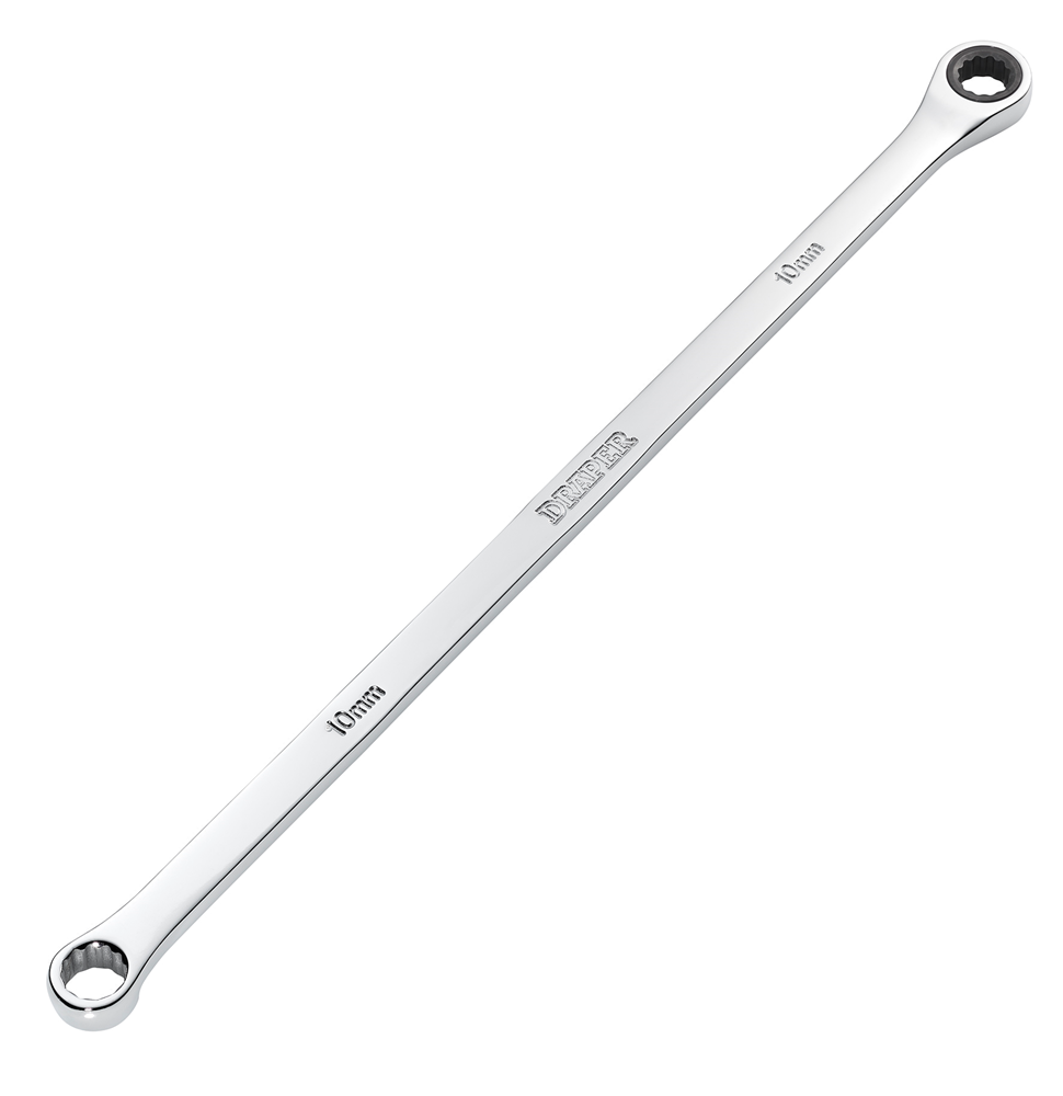 Draper 10MM LONG RATCHET RING SPANNER 27766 27766 HI-TORQÂ® Metric Extra-Long Double Ring Ratchet Spanner