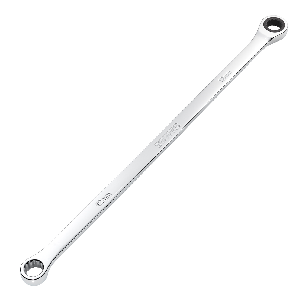 Draper 12MM LONG RATCHET RING SPANNER 27767 27767 HI-TORQÂ® Metric Extra-Long Double Ring Ratchet Spanner