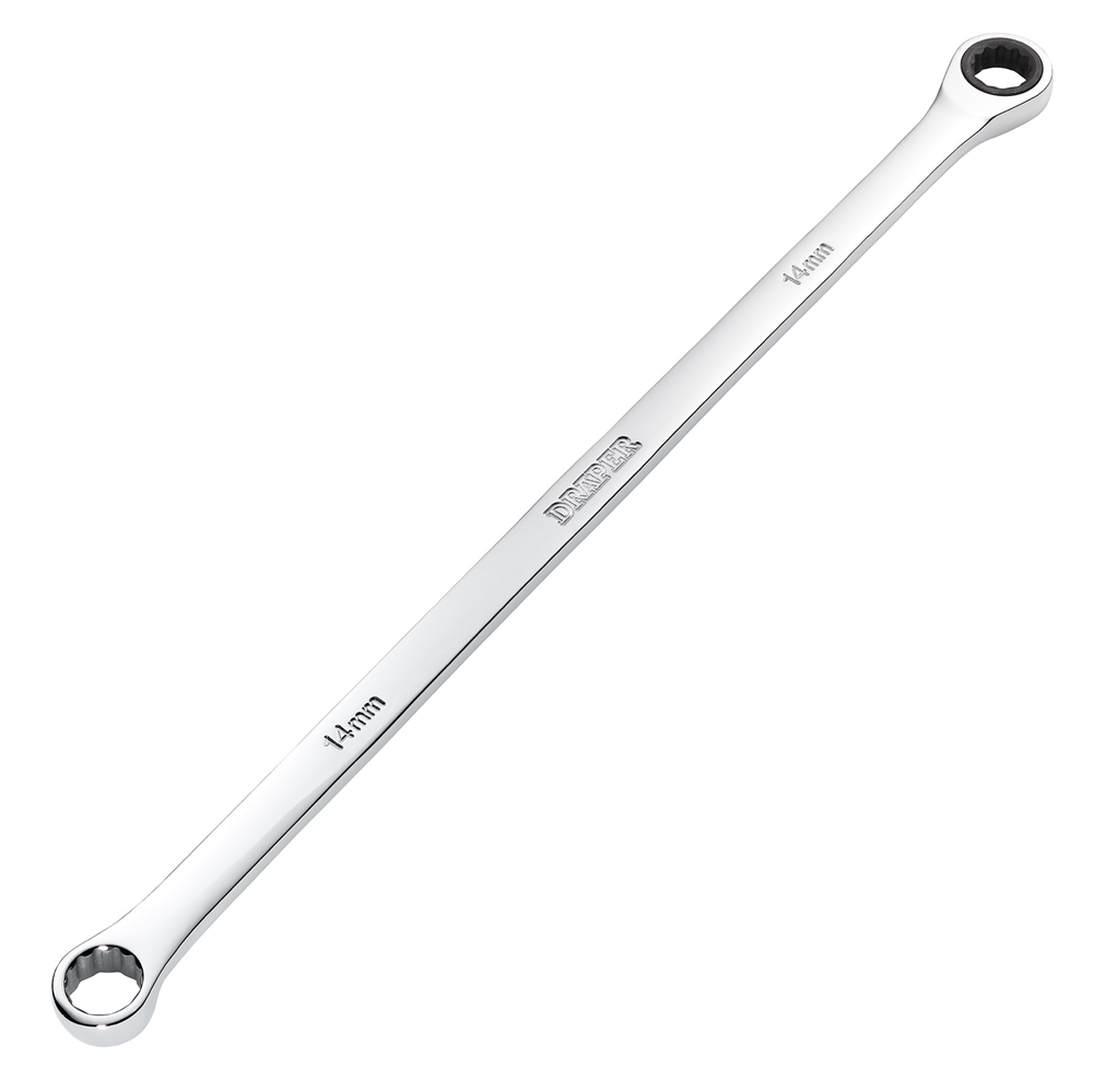 Draper 14MM LONG RATCHET RING SPANNER 27770 27770 HI-TORQÂ® Metric Extra-Long Double Ring Ratchet Spanner