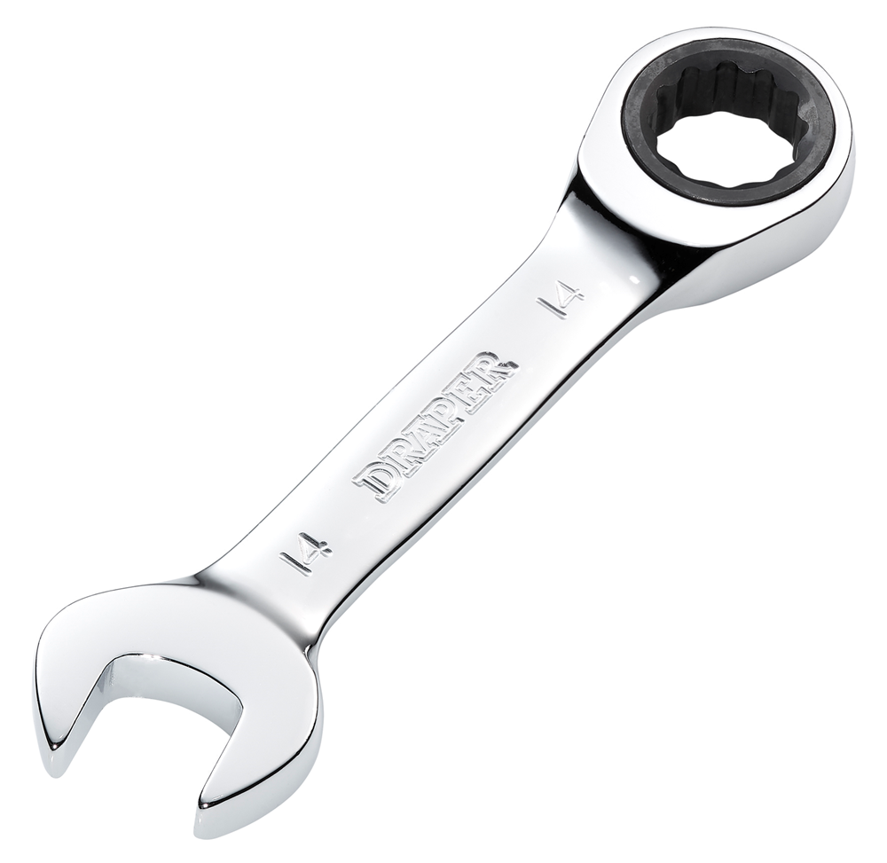 Draper 14MM STUBBY RATCHETING SPANNER 27895 27895 HI-TORQÂ® Metric Stubby Ratchet Combination Spanner