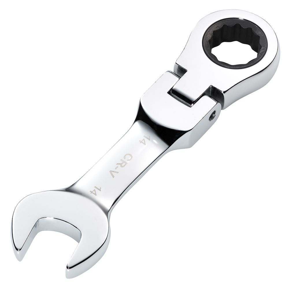 Draper 14MM STUBBY FLEX RACT. SPANNER 27970 27970 HI-TORQÂ® Metric Stubby Flexible Head Ratchet Combination Spanner