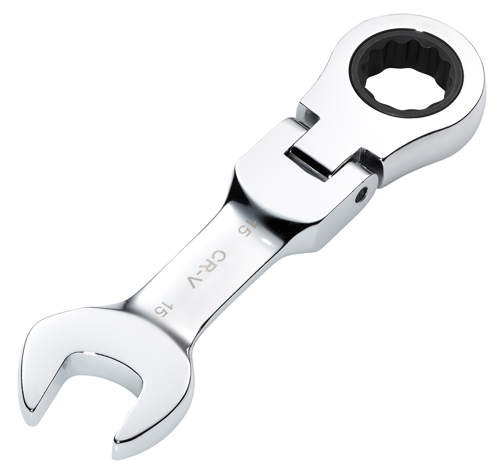 Draper 15MM STUBBY FLEX RACT. SPANNER 27973 27973 HI-TORQÂ® Metric Stubby Flexible Head Ratchet Combination Spanner