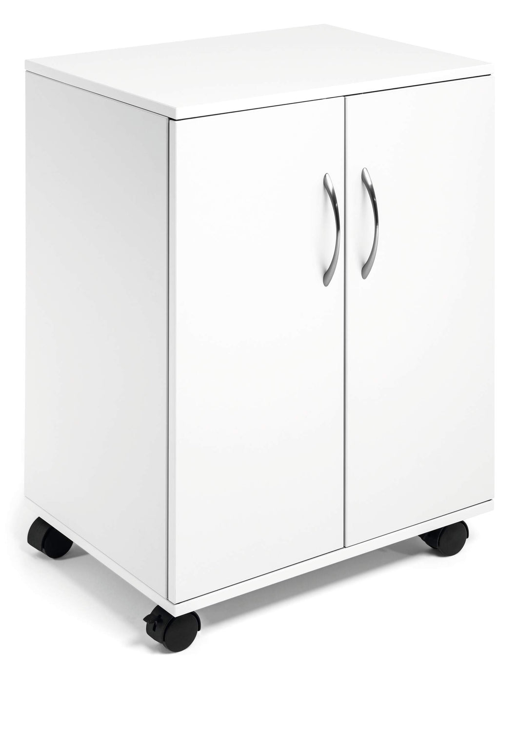 Durable 2 Door Office Filing Storage Trolley on Wheels | 75cm