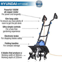 Load image into Gallery viewer, Hyundai HYT1050E Electric Garden Tiller 1050W 360mm Cultivator Rotavator
