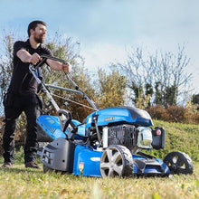 Load image into Gallery viewer, Hyundai HYM430SPER Petrol Lawn Mower 139cc 17"/43cm Electric Start Self Propelled Rear Roller Garden Mower
