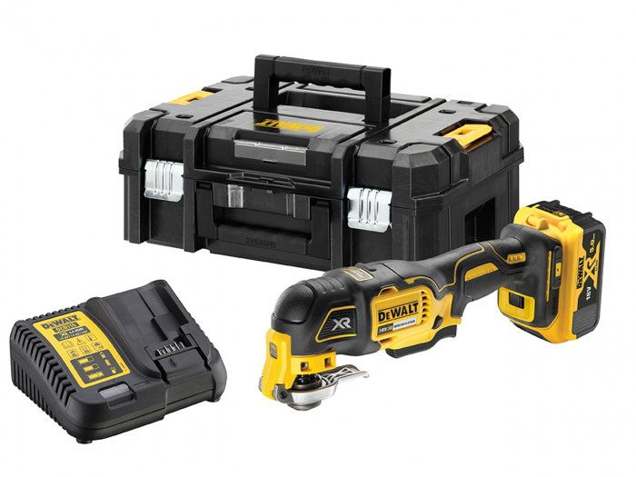 DEWALT 18V XR 5Ah Li-Ion Cordless 3 Speed Oscillating Multi-Tool Kit - DCS356P1-GB