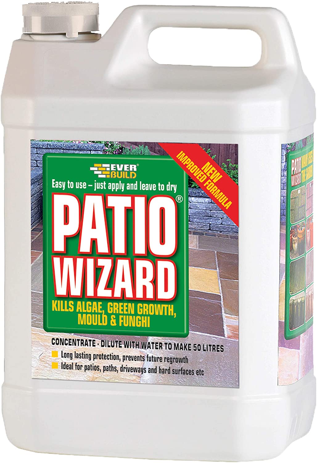 Everbuild Patio Wizard Concentrated Algae, Green Growth and Mould Killer,1 Litre