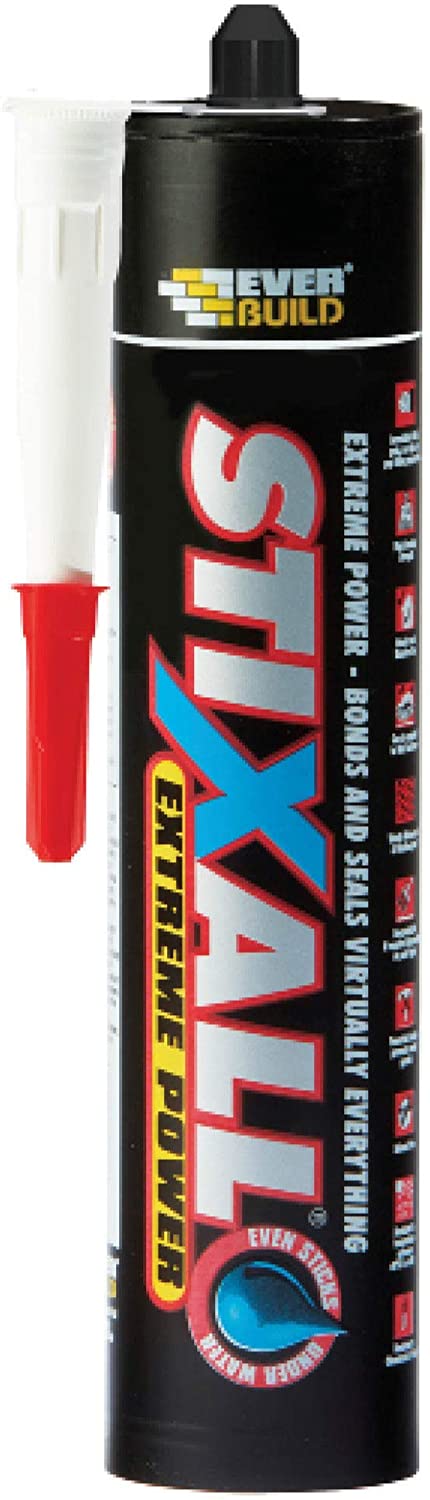 12x Everbuild Stixall Extreme Power Hybrid Polymer Grab Adhesive & Sealant WHITE