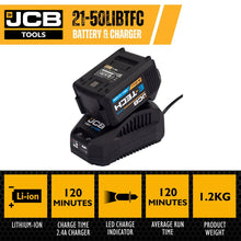 Load image into Gallery viewer, JCB 21-50LIBTFC Battery Charger 5.0Ah 2.4A 18V Li-Ion Fast Charger Power Tool Charger
